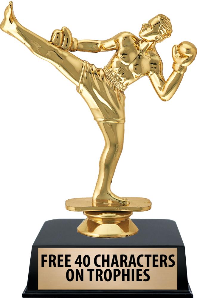 6"TROPHY ON BLACK CONTEMP BASE