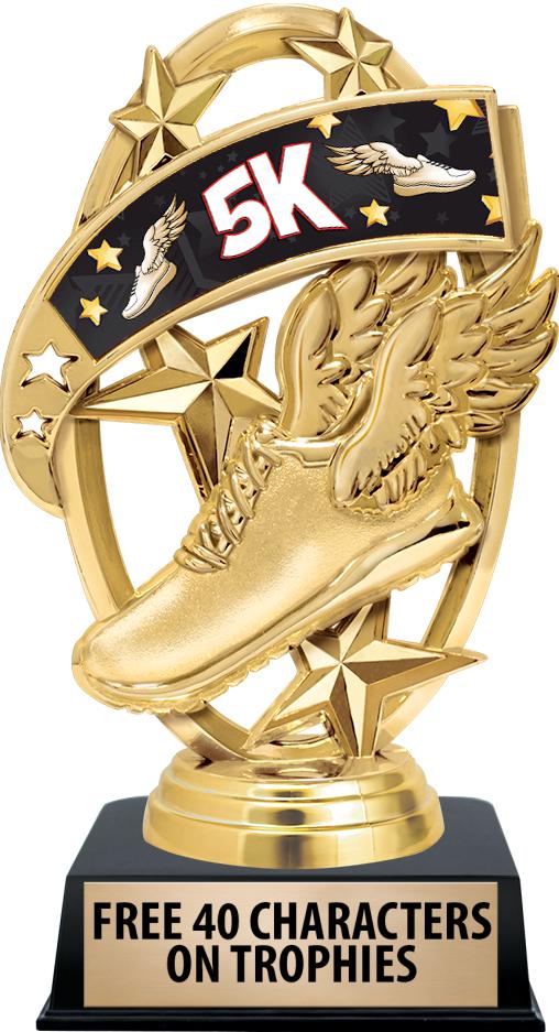 6"TROPHY ON BLACK CONTEMP BASE