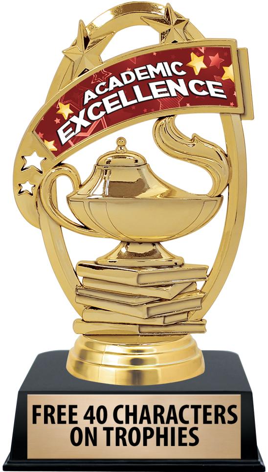 6"TROPHY ON BLACK CONTEMP BASE