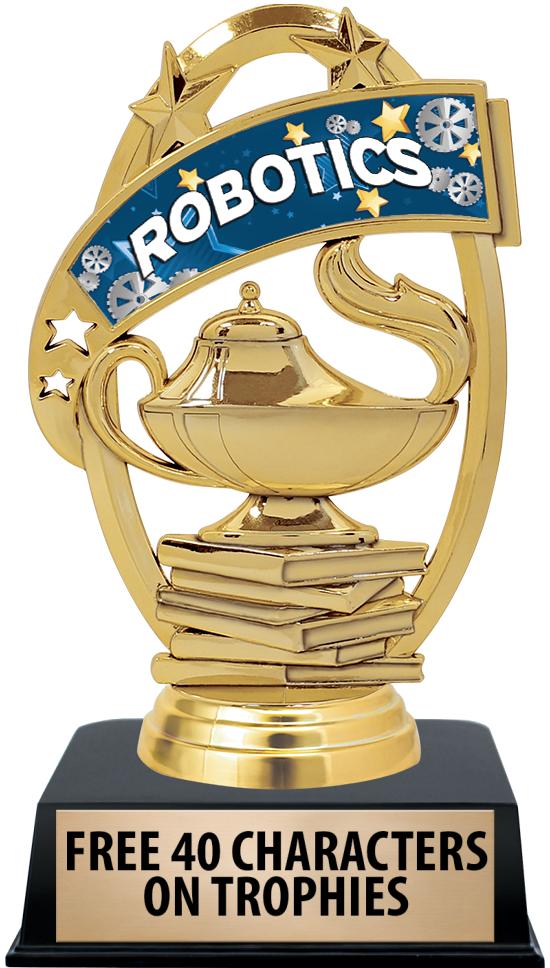 6"TROPHY ON BLACK CONTEMP BASE