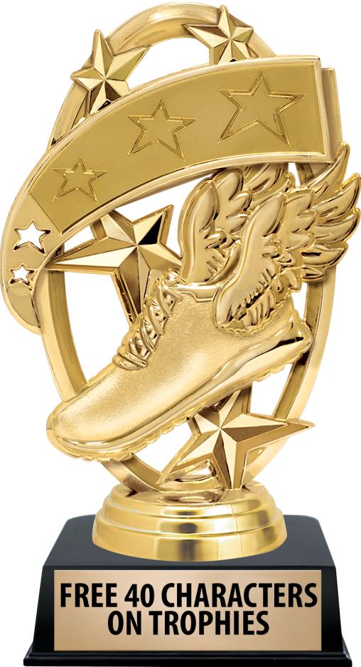 6"TROPHY ON BLACK CONTEMP BASE