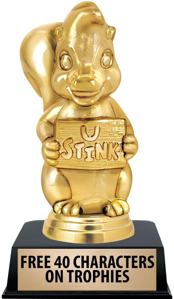 6"TROPHY ON BLACK CONTEMP BASE