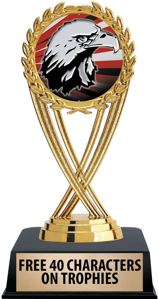 6"TROPHY ON BLACK CONTEMP BASE