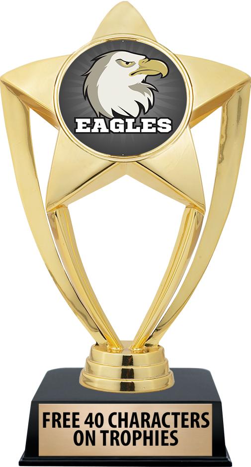 6"TROPHY ON BLACK CONTEMP BASE