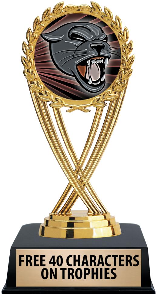 6"TROPHY ON BLACK CONTEMP BASE