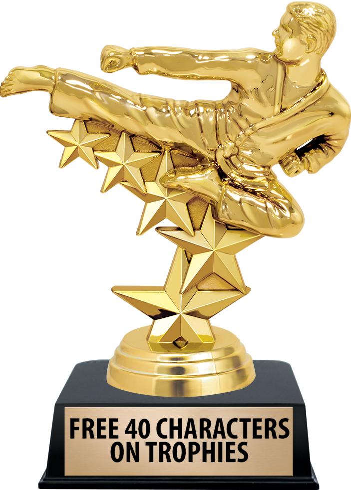 6"TROPHY ON BLACK CONTEMP BASE