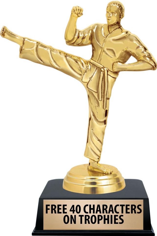 6"TROPHY ON BLACK CONTEMP BASE