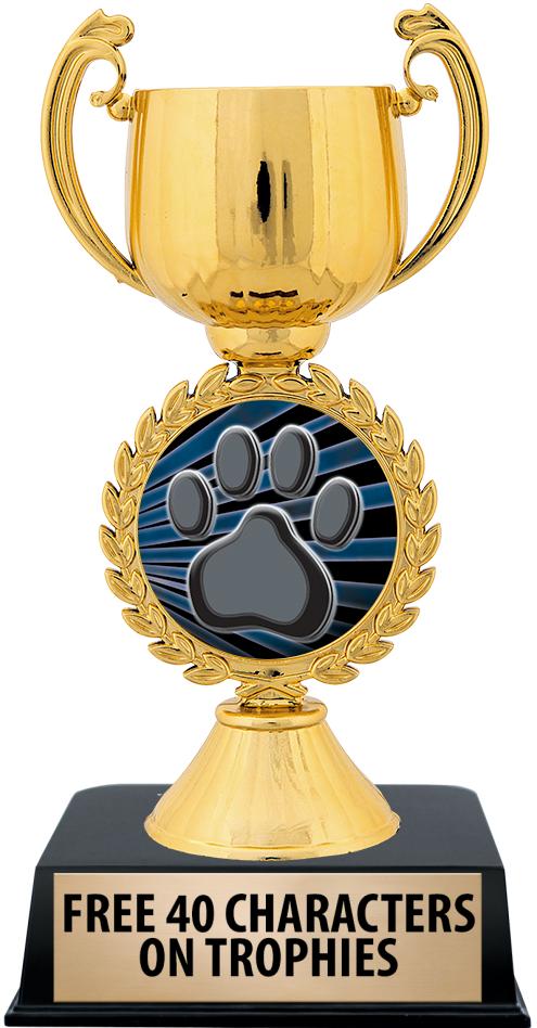 6"TROPHY ON BLACK CONTEMP BASE