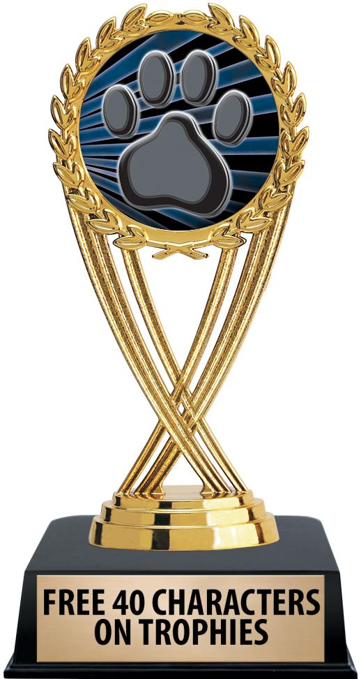 6"TROPHY ON BLACK CONTEMP BASE