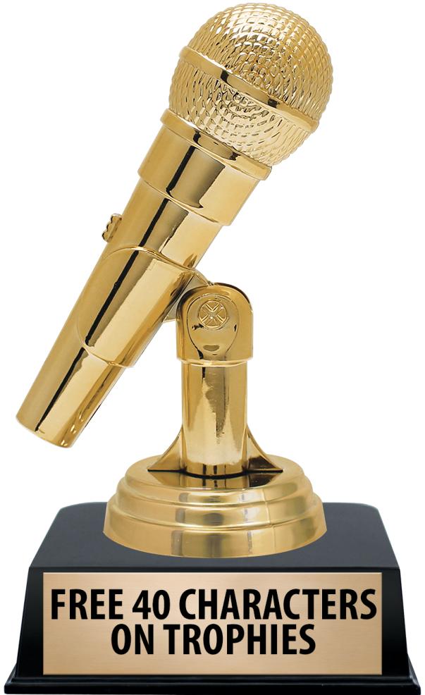 6"TROPHY ON BLACK CONTEMP BASE