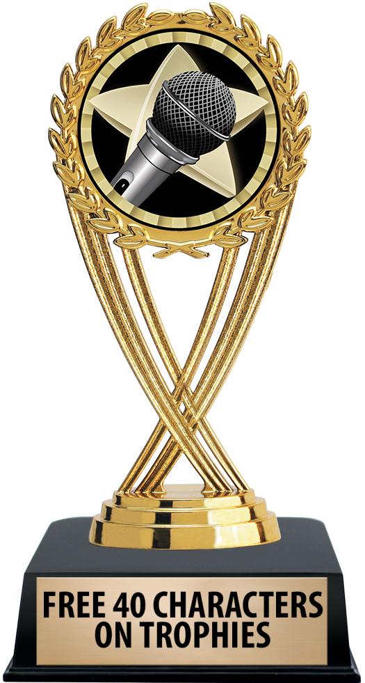 6"TROPHY ON BLACK CONTEMP BASE