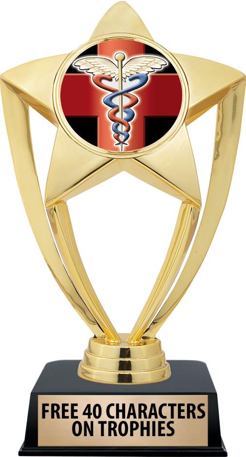 6"TROPHY ON BLACK CONTEMP BASE