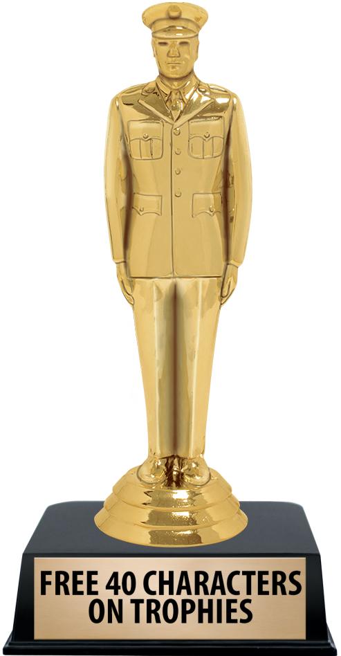 6"TROPHY ON BLACK CONTEMP BASE