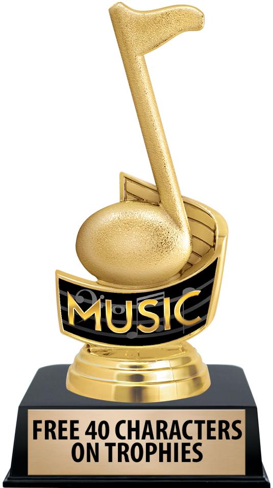 6"TROPHY ON BLACK CONTEMP BASE