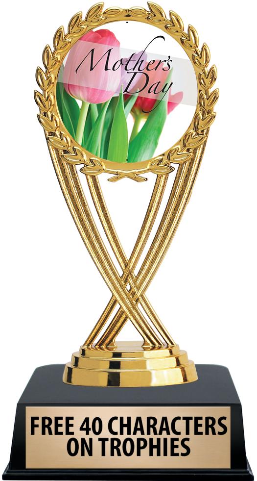 6"TROPHY ON BLACK CONTEMP BASE