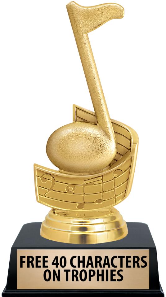 6"TROPHY ON BLACK CONTEMP BASE