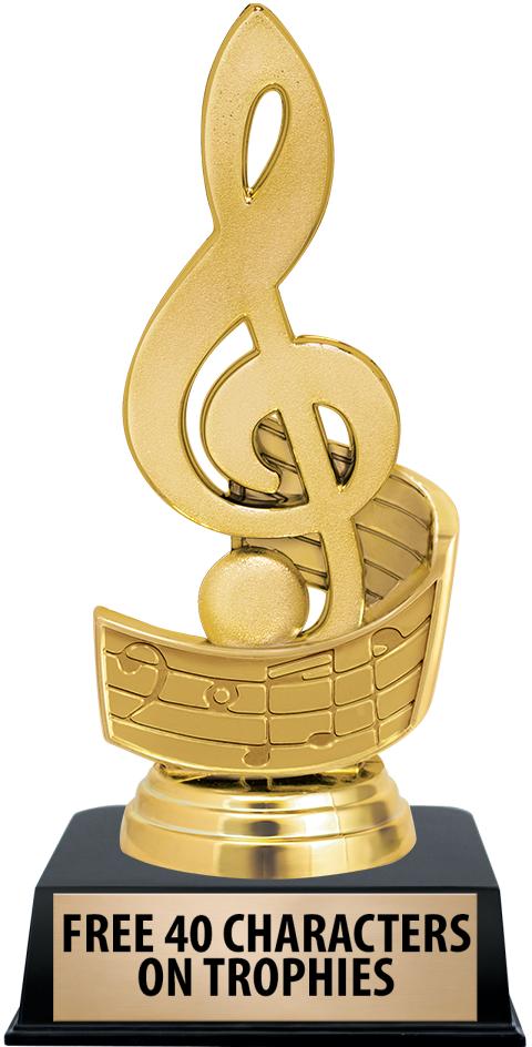 6"TROPHY ON BLACK CONTEMP BASE