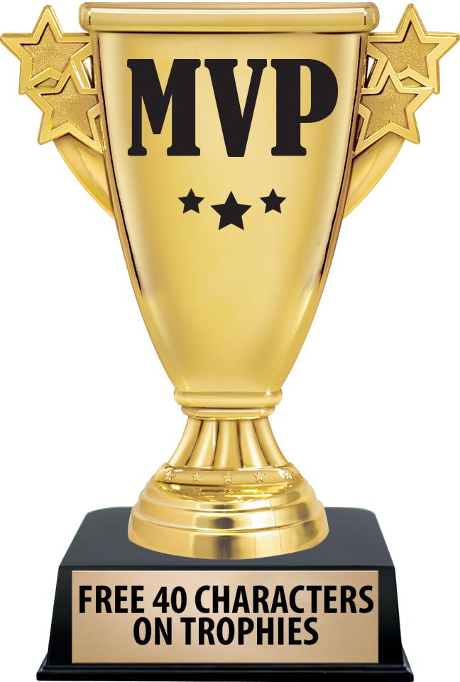 6"TROPHY ON BLACK CONTEMP BASE