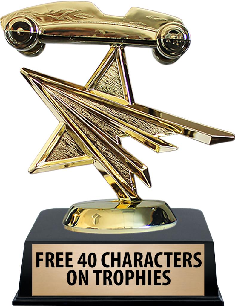 6"TROPHY ON BLACK CONTEMP BASE