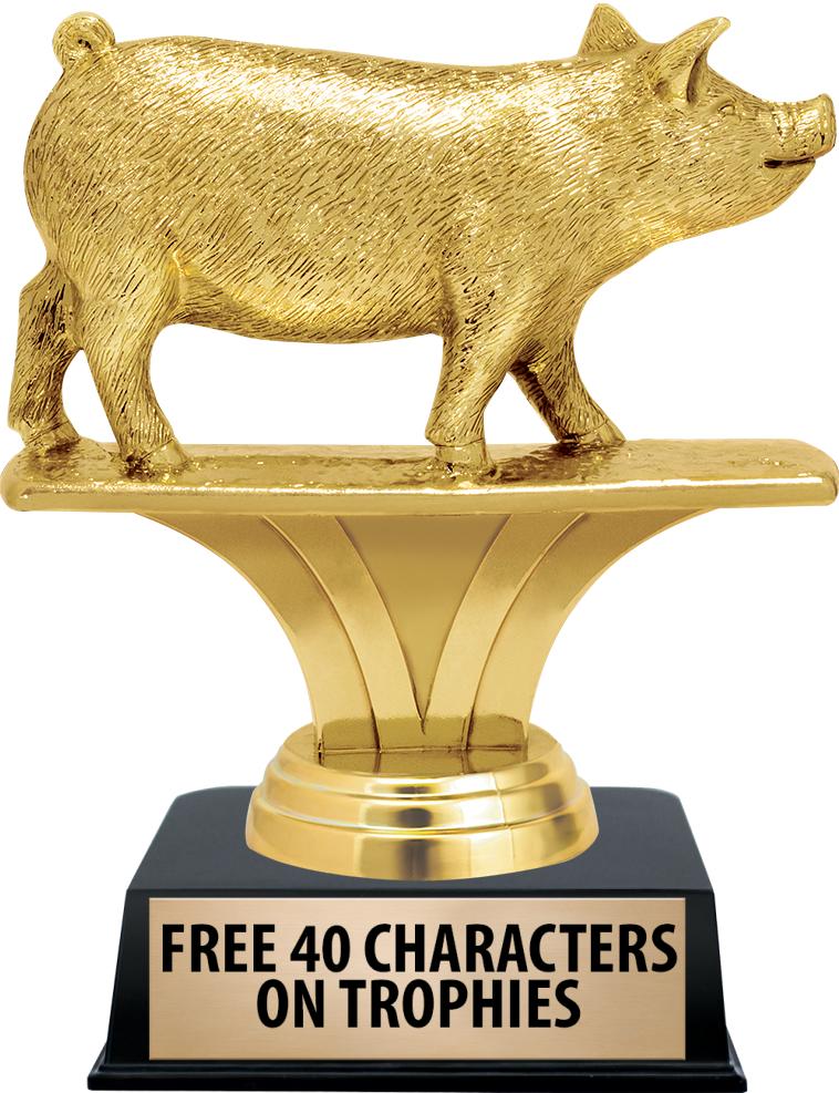 6"TROPHY ON BLACK CONTEMP BASE