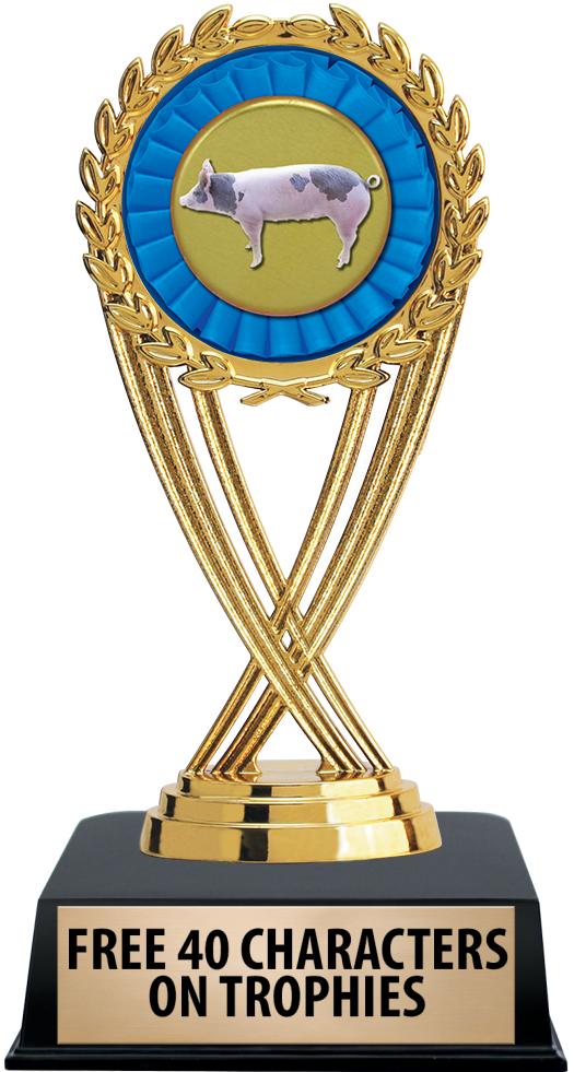 6"TROPHY ON BLACK CONTEMP BASE