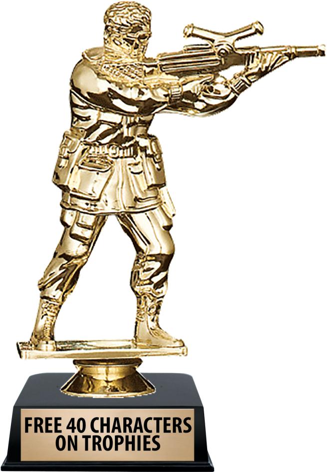 6"TROPHY ON BLACK CONTEMP BASE