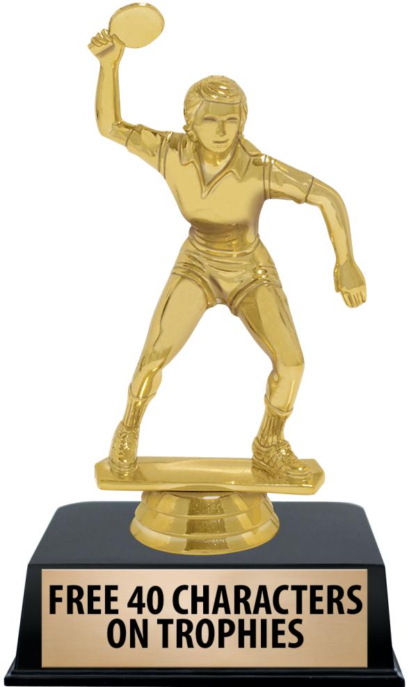 6"TROPHY ON BLACK CONTEMP BASE