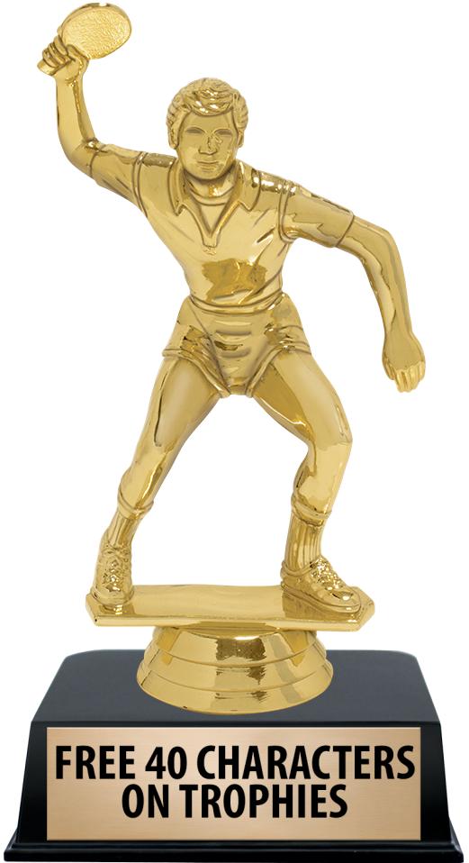 6"TROPHY ON BLACK CONTEMP BASE