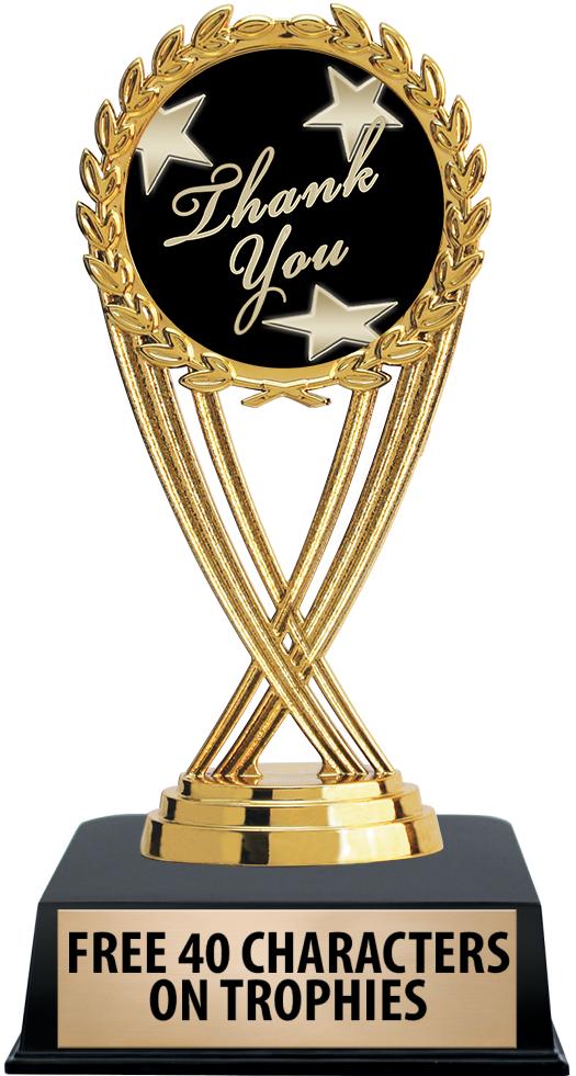 6"TROPHY ON BLACK CONTEMP BASE