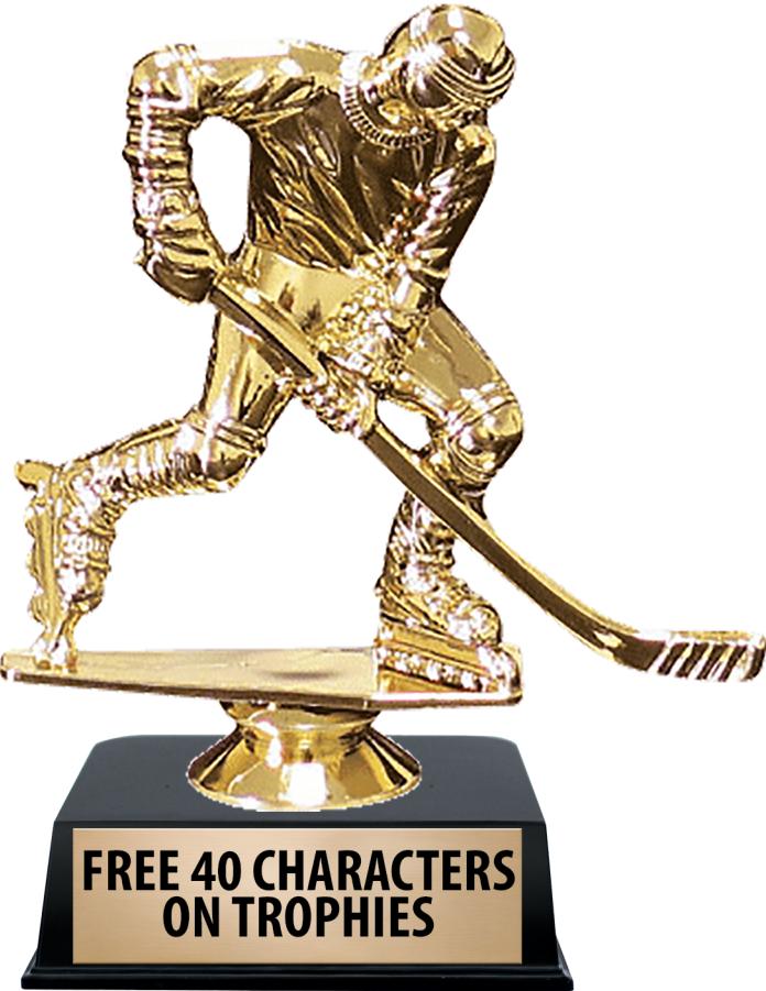 6"TROPHY ON BLACK CONTEMP BASE