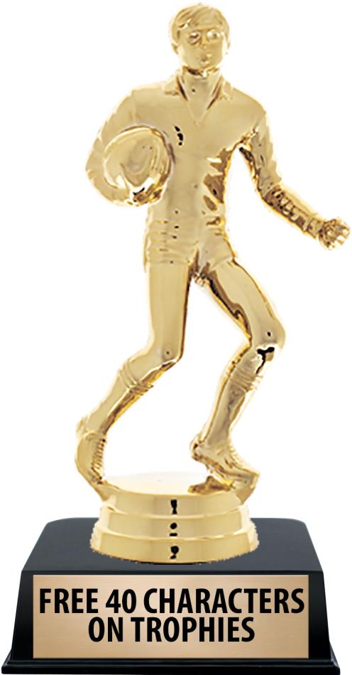 6"TROPHY ON BLACK CONTEMP BASE