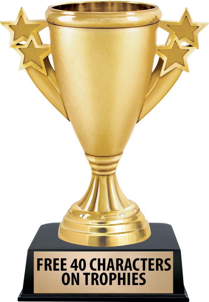 6"TROPHY ON BLACK CONTEMP BASE