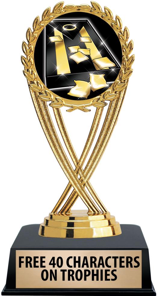 6"TROPHY ON BLACK CONTEMP BASE