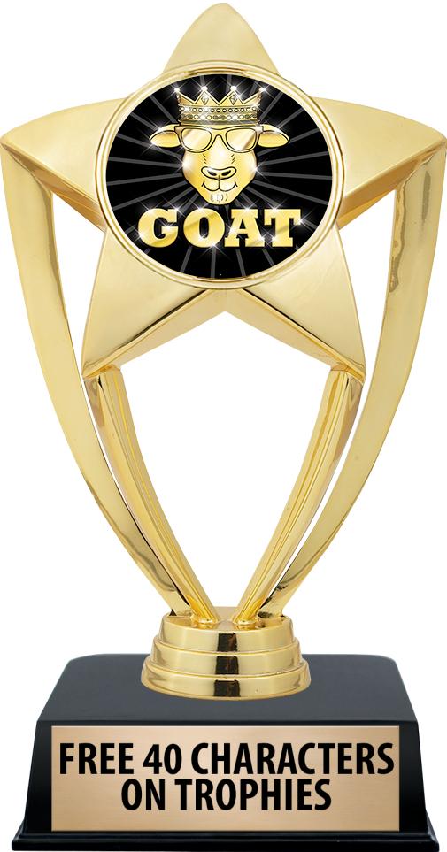 6"TROPHY ON BLACK CONTEMP BASE