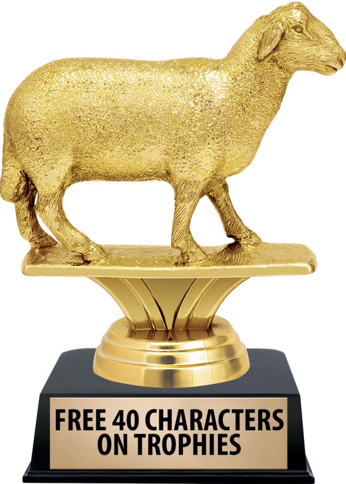 6"TROPHY ON BLACK CONTEMP BASE