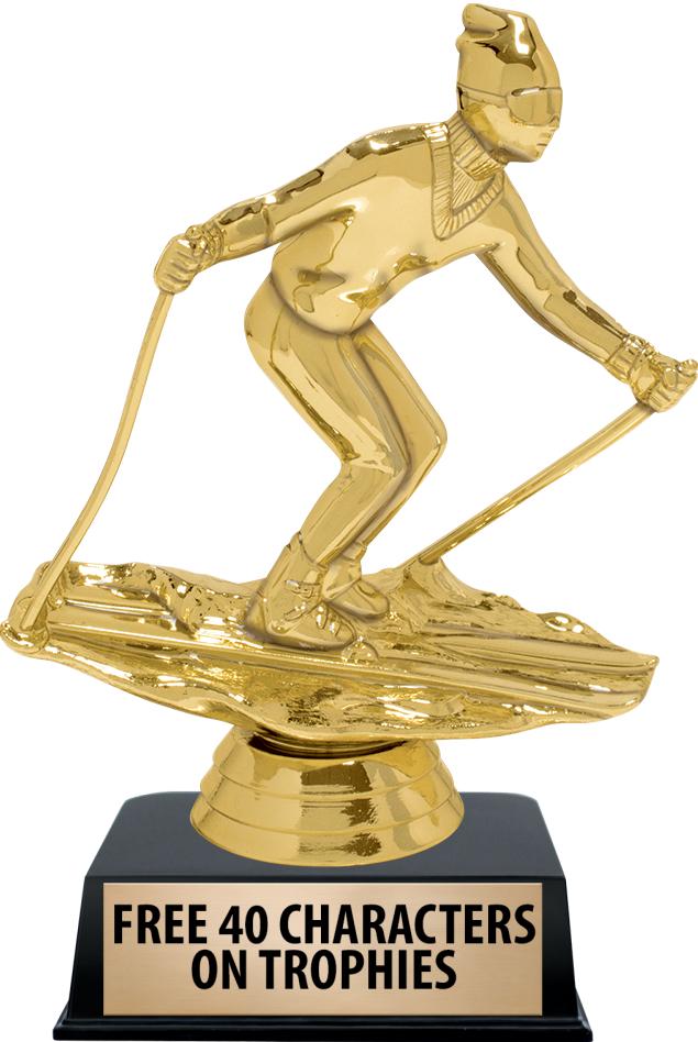 6"TROPHY ON BLACK CONTEMP BASE
