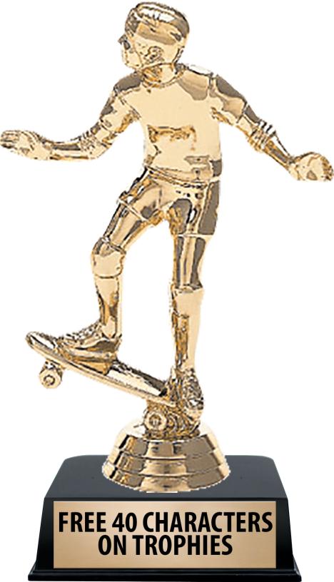 6"TROPHY ON BLACK CONTEMP BASE