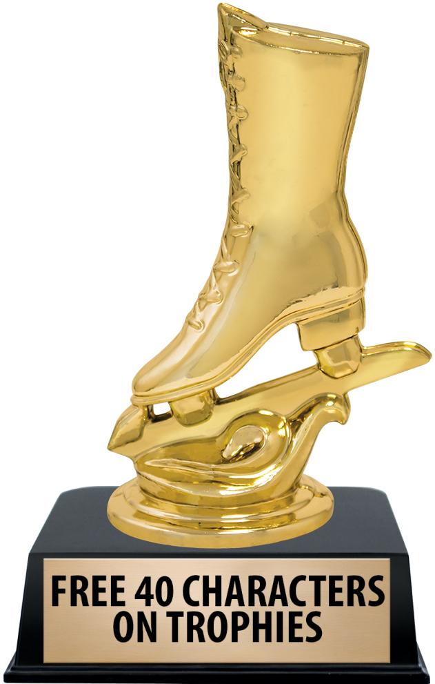 6"TROPHY ON BLACK CONTEMP BASE