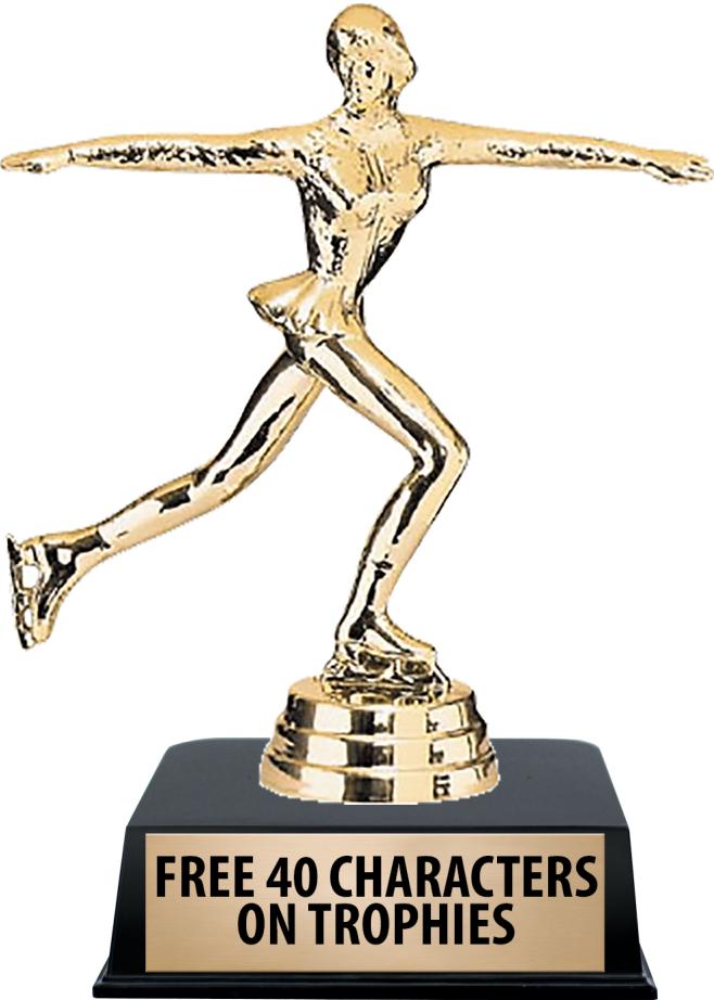 6"TROPHY ON BLACK CONTEMP BASE