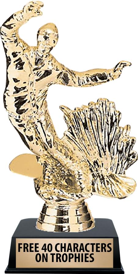 6"TROPHY ON BLACK CONTEMP BASE