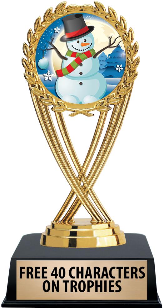 6"TROPHY ON BLACK CONTEMP BASE