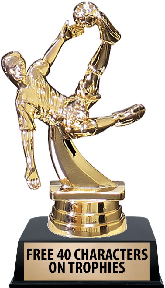 6"TROPHY ON BLACK CONTEMP BASE