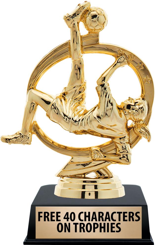6"TROPHY ON BLACK CONTEMP BASE