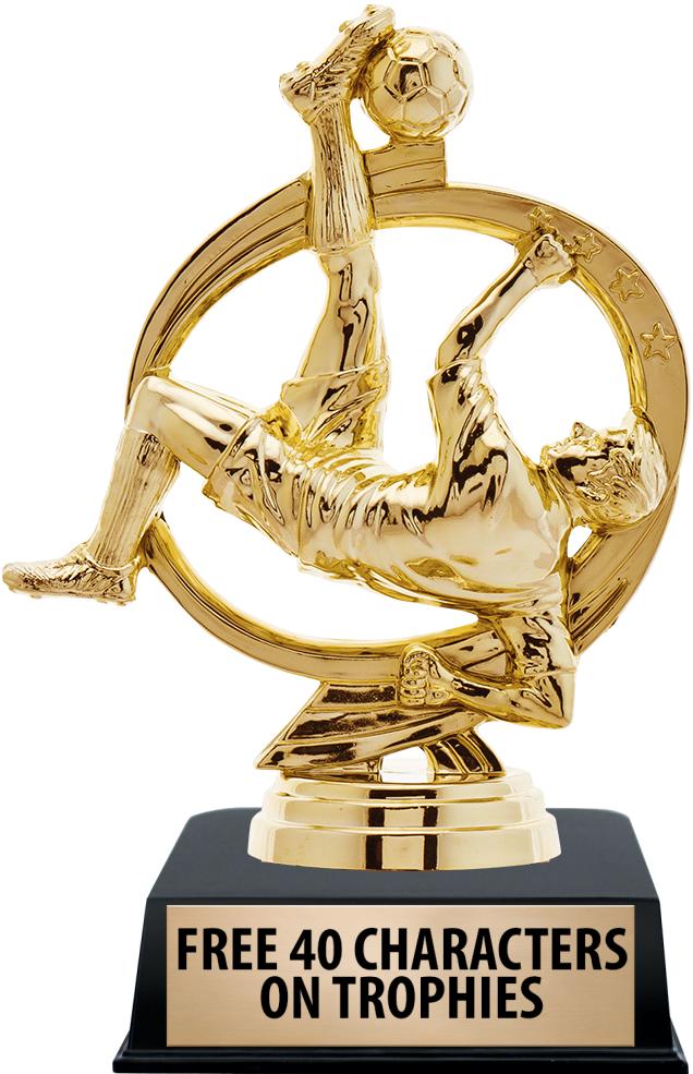 6"TROPHY ON BLACK CONTEMP BASE