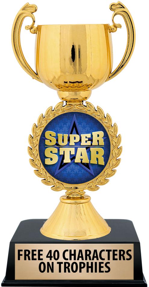 6"TROPHY ON BLACK CONTEMP BASE