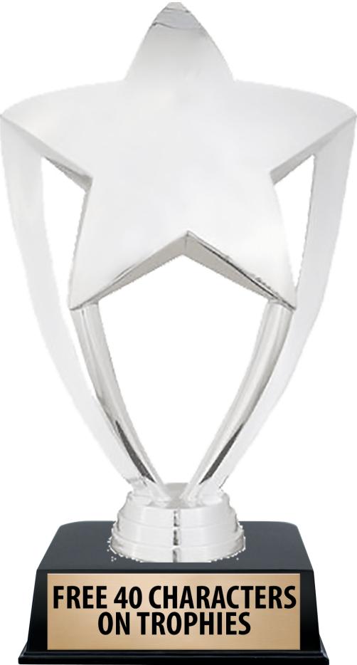 6"TROPHY ON BLACK CONTEMP BASE