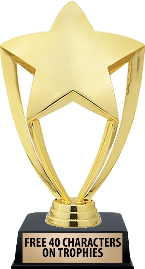 6"TROPHY ON BLACK CONTEMP BASE