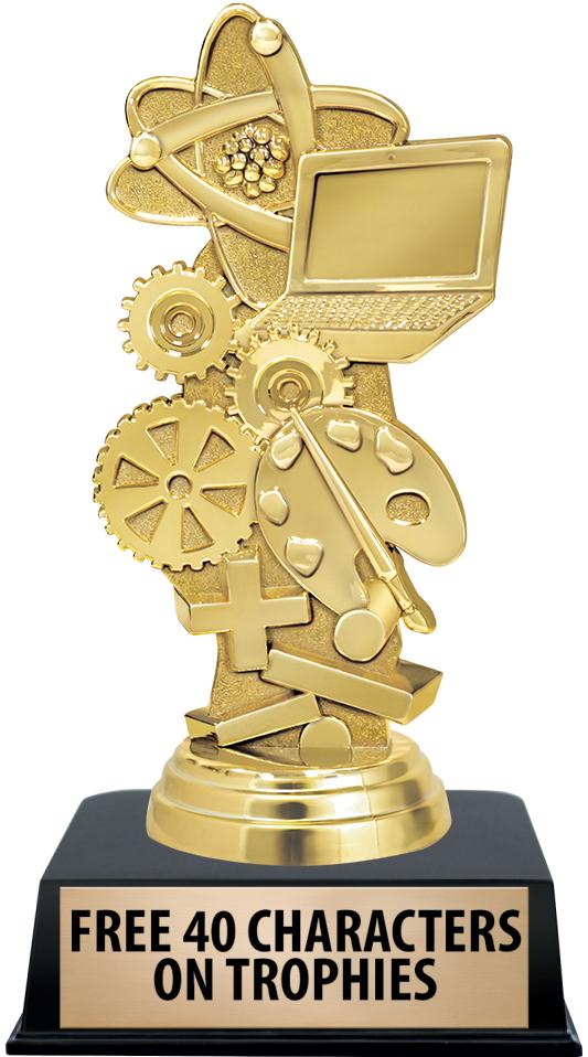 6"TROPHY ON BLACK CONTEMP BASE