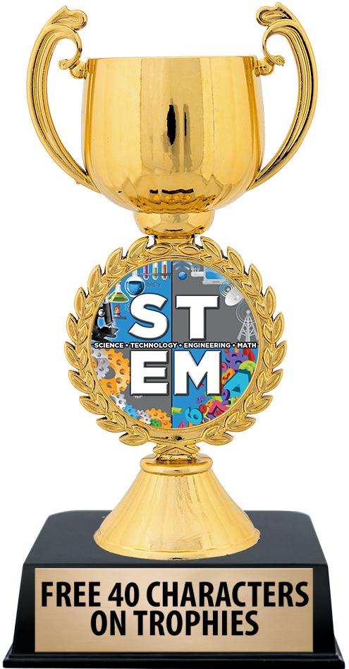 6"TROPHY ON BLACK CONTEMP BASE