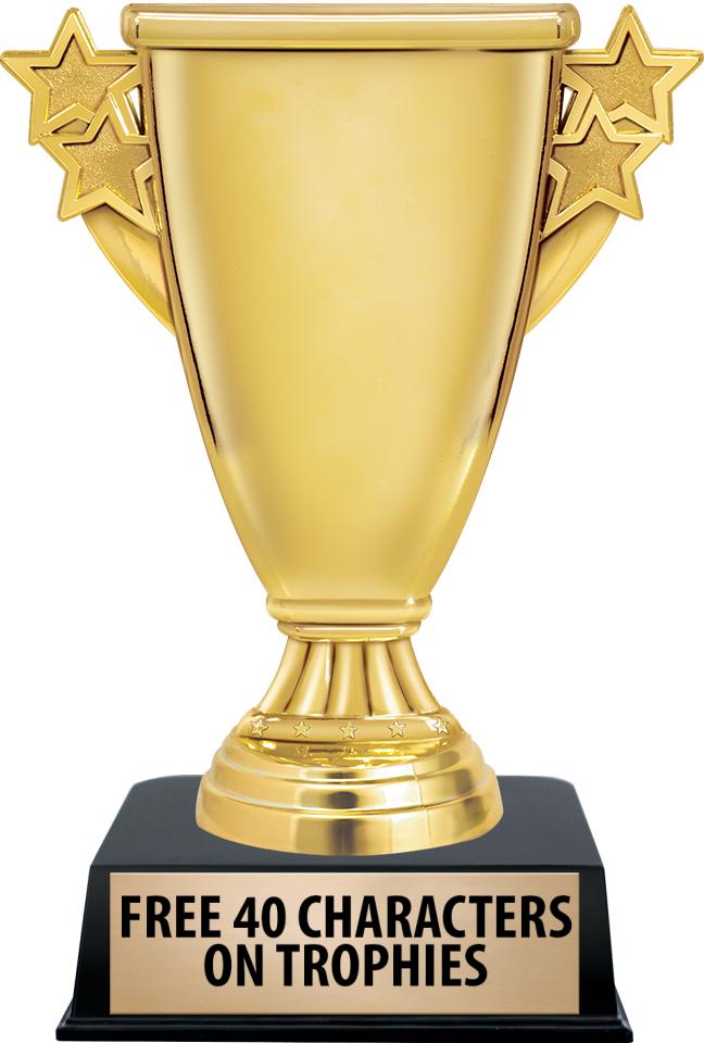 6"TROPHY ON BLACK CONTEMP BASE